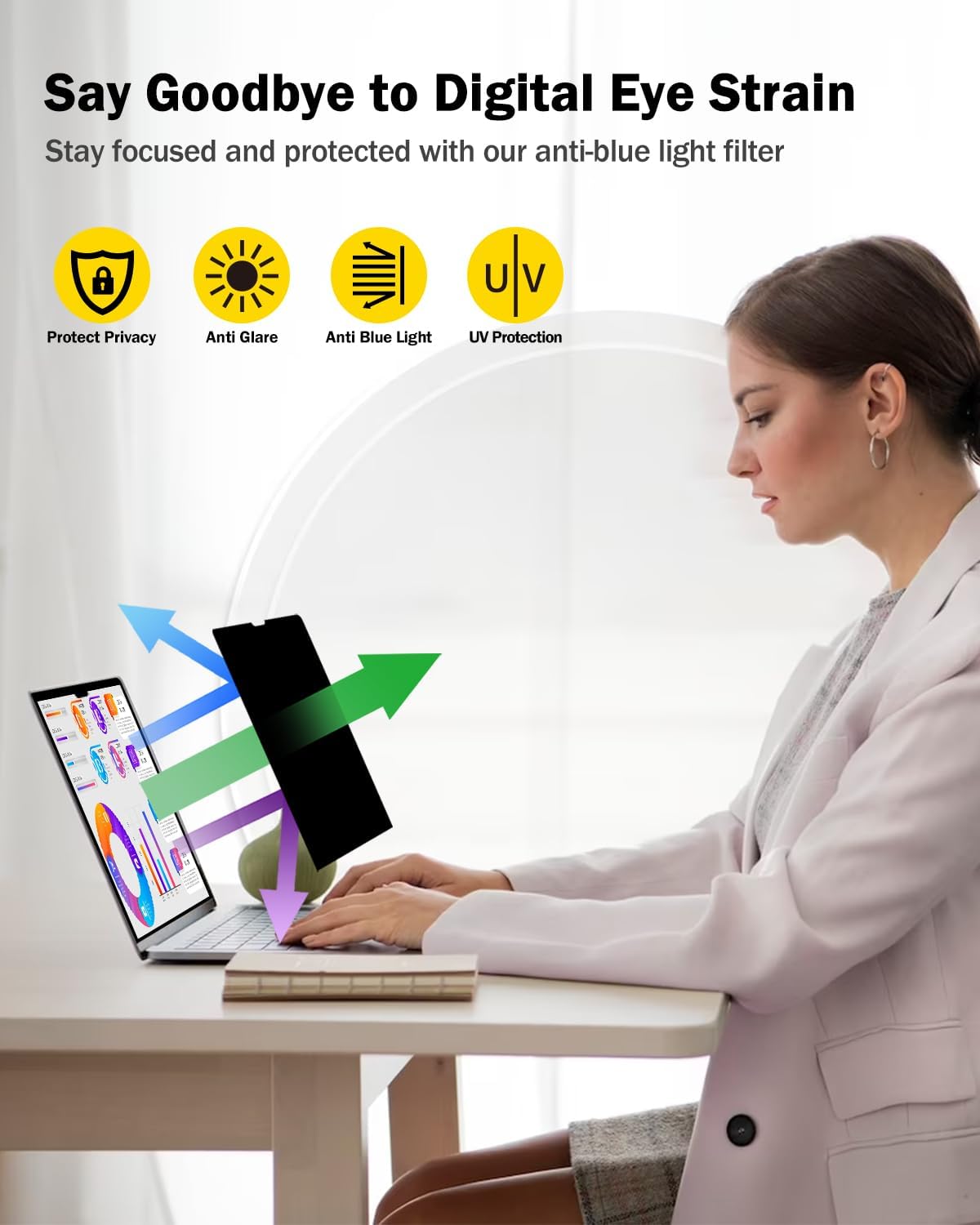 F FORITO 360° Privacy Screen Protector Compatible with MacBook Pro 16 inch (2019, 2020), Anti Peeping, Anti Glare and Scratch Resistant Laptop Privacy Screen Shield