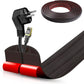 Floor Cord Cover Self Adhesive Cord Hider,10FT Cable Management, Extension Strip Protector for Wires, Prevent Cable Trips for Offices, Gyms, Exhibitions Cavity:0.51"(W) x 0.3"(H) Black Wood