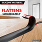 Kable Kontrol Silicone Floor Cord Cover - 5 Ft Flexible Cord Protector, Self Adhesive, for Concealing Extension Cable, Protecting Wires, Prevents Trips – 2.5in W X 0.5in H - 1 Pc - Black