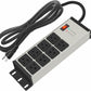 CCCEI Grey Heavy Duty Power Strip Surge Protector 20 AMP, 8 Outlets 12 Gauge Industrial Shop Garage Metal Multiple Outlets, 20 FT Extension Cord 5-15P Adapter High Amp 6-20R T-Slot 20a for Appliance