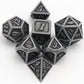 Metal Dice Set, HNCCESG Polyhedral D&D Dice for Dungeons and Dragons RPG DND Dice for Role Playing MTG Tabletop Gaming Shadowrun Pathfinder 7PCS D20 D12 D10 D8 D6 D4（Ancient Silver）