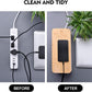 2 Pack Large Cable Management Box – Wooden Style Cord Organizer and Cover for TV Wires, Computer, Router, USB Hub and Under Desk Power Strip – Safe ABS Material and Baby-Pets Proof Lock (White)