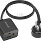 TROND 360° Rotating Flat Plug Extension Cord 1.5ft, Low Profile Small Power Strip, Three Side Grounded Outlet, 13A, Short SPT 16/3 Gauge Cable for Indoor Home Office Cruise Travel Essentials, Black