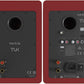 Kanto TUK Powered Speaker with Headphone Out | Built-in USB DAC | Dedicated RCA with Phono Pre-amp | Bluetooth | AMT Tweeter | 5.25" Driver | Pair | Matte Red