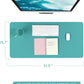 YSAGi Non-Slip Leather Desk Pad, Waterproof Laptop Computer Desk Keyboard Mat, Table Protector Blotter Mat, Large Mouse Pad for Office/Work/Home/Decor(Green Blue, 31.5" x 15.7")
