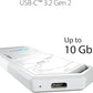 ASUS ROG Strix Arion White M.2 NVMe SSD Enclosure-USB3.2 Gen 2x1 Type-C (10Gbps), Dual USB-C to C & USB-C to A, Screwdriver-Free, Thermal Pads Included, Fits PCIe 2280/2260/2242/2230 M Key/B+M Key