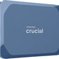 Crucial X10 4TB Portable SSD, Up to 2,100MB/s, USB 3.2 USB-C, External Solid State Drive, Compatible with Windows, Mac & Android, Durable Storage for Games, Photos & Files, Blue - CT4000X10SSD9-02