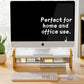 Monitor Stand Riser,Wooden & MDF Computer Desktop Stand with Acrylic Drawer,Laptop Stand Riser Holder ,Table Holder Desk Organizer Storage Stand for Laptop,Printer,TV,15.7 inch,Cute Cat