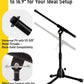 Stage Rocker Foldable Tripod Low-Profile Mic Boom Stand - Height Extending from 9.6'' to 16.9'', w/Adjustable Telescoping Arm Up to 9'', Lightweight/Convenient, Black, Powered by Hamilton(SR610121B)