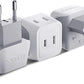 Ceptics European Travel Plug Adapter Europe Power Adaptor Charger Dual Input - Ultra Compact - Light Weight - USA to any Type C Countries such as Italy, Iceland, Austria and More (CT-9C), white