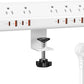Desk Clamp Power Strip 65W Fast Charging Station,4 PD USB-C,5 Outlets,Nightstand Desk Edge Mount Tower Surge Protector,15 Amp Heavy Duty Power Strip,Fits 1.96" Tabletop Edge (White, 6 FT Cable)