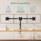 WALI Triple Monitor Mount, Heavy Duty Triple Monitors Stand for 13-27 inch Screens, Adjustable 3 Monitor Desk Mount with Swivel, Tilt, Rotation, Clamp & Grommet Base Kit (M003SN), Black