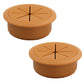 2 Pcs Desk Grommet 2-1/16" / 53 mm, Desk Hole Cover for Cables Brown, Cable Grommet ABS Plastic, Desk Hole Grommet for Home & Office Pc, Detachable Cable Cord Organizer