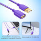 OKRAY USB Extender, 2 Pack 6 Feet USB 2.0 Extension Cable, Durable Nylon Braided Type A Male to A Female Cord Data Transfer Extender Cable for Printer, USB Flash Drive/Game Controller (Purple Green)