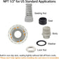 LeMotech 2Pcs NPT 1/2" IP68 Waterproof Cable Gland Flex Spiral Strain Relief Grey Nylon Joint with Gaskets for 6-12mm Wire Thread