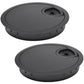 2 Pcs Desk Grommet 2-3/8" / 60 mm, Desk Cord Hole Cover, Cable Grommet Metal Zinc Alloy Materilal, Desk Hole Grommet for Home & Office Pc, Detachable Cable Cord Organizer-Flat Black