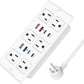 30W Recessed Power Strip USB C, Desk Flush Mount Outlet Plug in 6 AC & 8 USB Ports for Furniture Conference Power Hub, 6FT