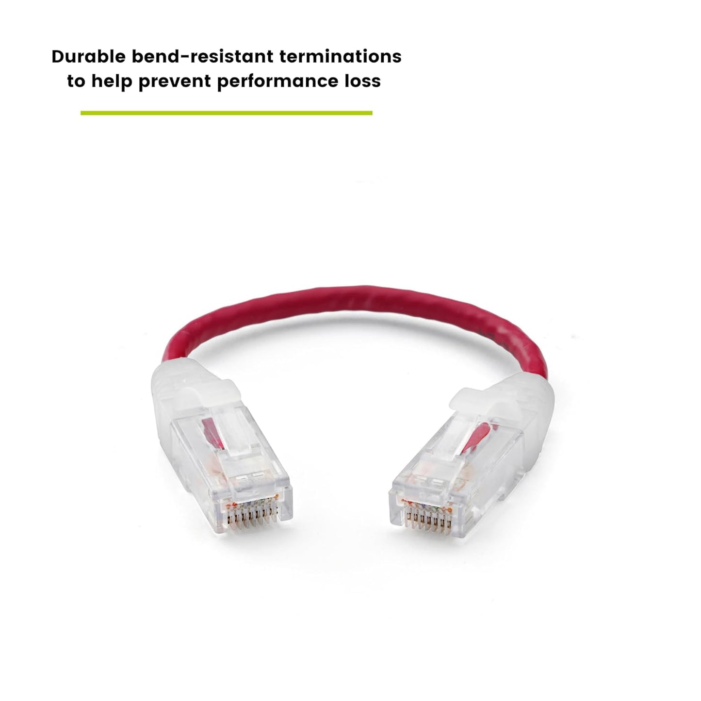TRUECABLE Cat6 Component Rated Patch Cable, Unshielded (U/UTP), 6in, Red, 28AWG Solid Copper, Snagless 10G High-Speed Ethernet Cable, PoE++ 4PPoE 100W, UL Listed, RoHS-3, 1 Pack