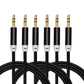 3.5mm Nylon Braided Stereo Audio Cable,(3 Pack) 4.9ft/1.5m Male to Male Aux Cord Audio Cord Compatible iPhones, iPads and Other 3.5mm DC Plug Port Device (Black)