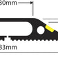 D-Line 30ft Floor Cord Cover, Made in USA Linkable Cable Protector, Hide Extension Cords, Protect Cords, Prevent Cable Trips, Cord Hider, Heavy Duty - Cord Cavity = 1.18" (W) x 0.39" (H), Black/Yellow