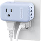 TROND Outlet Extender with 360 Rotating Plug, 3 Way Plug Splitter with PD 20W USB C Adapter, Multi Wall Adapter, Colorful Outlet Extension for Home Decoration, Travel Cruise Essentials