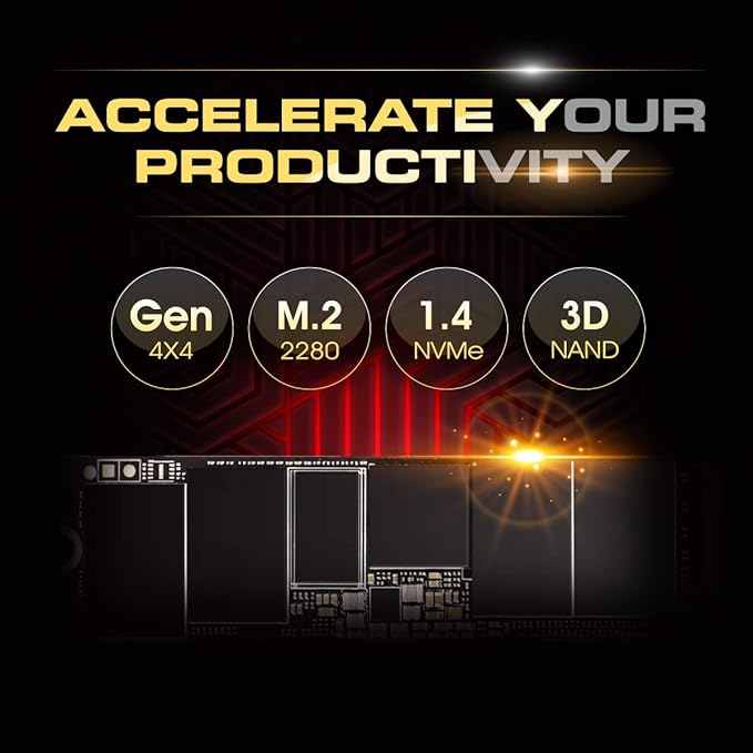 Silicon Power 1TB UD90 NVMe 4.0 Gen4 PCIe M.2 SSD R/W up to 5,000/4,800 MB/s (SP01KGBP44UD9005)
