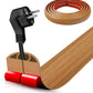 Floor Cord Cover Self Adhesive Cord Hider,20FT Cable Management, Extension Strip Protector for Wires, Prevent Cable Trips for Offices, Gyms, Exhibitions Cavity:0.39"(W) x 0.27"(H) Brown Wood