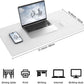 AFIING Dual-Sided Desk Pad, Natural Cork & PU Leather, Desk Mat Protector Non-Slip, Waterproof, Easy Clean,Large Mouse mats for Office and Home Work(Ivory White, 31.5"x17")