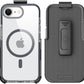 BELTRON Belt Case for iPhone 16e (2025), Slim Protective Transparent Case & Rotating Belt Clip Holster Combo (Compatible with MagSafe)