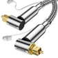 VANAUX 90-Degree Optical Audio Cable 6FT,90 Degree to 90 Degree Fiber Optic Toslink Cable(24K Gold-Plated Connectors,Braided Jacket) Ideal for Tight Spaces,Home Theater,Soundbars,Gaming Consoles