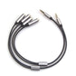 REXUS Grey 2-Pack 3.5mm Y Splitter Stereo Audio Cable 4-Pole Male to 2 Female for Headphone, Headset Splitter Adapter Extension Aux Cable, Compatible MobilePhone and New Version Laptop(M22F35Gx2)