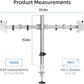 Suptek Dual Monitor Desk Mount, Adjustable Dual Monitor Arm for 2 Monitor Screens up to 38 inch, Extra Tall 15.75" Pole Monitor Stand for Desk, Holds up to 22 lbs,Silver(MD9442MS)