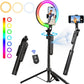 Auto Face Tracking 360 Rotation with 10" RGB Ring Light, Phone Tripod & Selfie Stick with Remote for Cell Phone 4"-7", Motion Sensor for Live Stream Vlog Video Recording