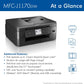 Brother MFC-J1170DW Wireless Color Inkjet All-in-One Printer, NFC One-Touch Print, Duplex, Cloud Print & Scan, Mobile App Control, 2.7" Touchscreen, Works with Alexa