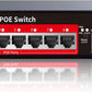 STEAMEMO PoE+ Switch, 8 Port Managed PoE Ethernet Switch(8 POE Ports +2 Uplink),120W Built-in Power, Support VLAN, QoS, Fanless Metal, Plug & Play (Desktop/Wall Mount)