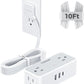 Flat Plug Extension Cord 10 FT, TESSAN Surge Protector Power Strip with 4 AC Outlets 1 USB C and 2 USB A Ports, 900 Joules Protection, Multiple Wall Outlet Extender Suitable for Home Office Dorm