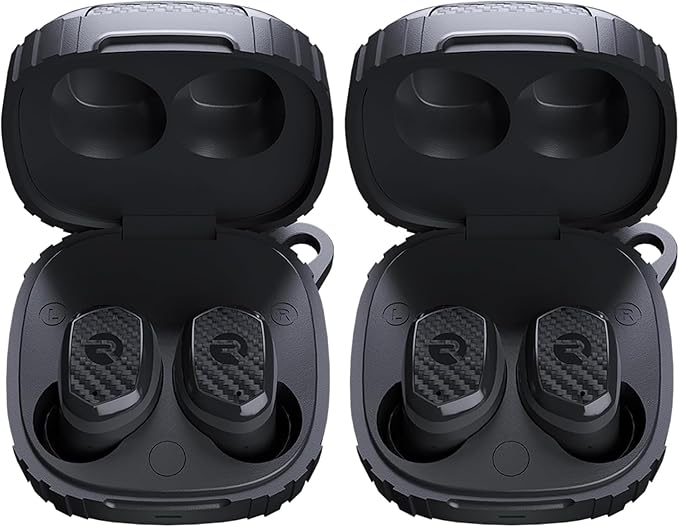 Raycon Impact Earbuds Military-Grade Impact Resistant, IP67 Bluetooth Earbuds with Stereo Sound, 90 Hours of Battery Life, Active Noise Cancellation (Black) (Pack of 2)