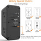 Surge Protector Outlet Extender, 6 Outlet Extender with 4 USB Charging Ports (2 USB C), 3 Sided Multi Plug Wall Adapter for Home, Office, Travel-2 Pack,Black