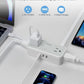Ultra Thin 5FT Flat Extension Cord, TESSAN Surge Protector Flat Plug Power Strip, 4 Wide Spaced AC Outlets 3 USB A, 900 Joules Protection, Suitable for Home Office Dorm