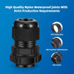 Cable Gland 12 Pack 1/2" NPT Waterproof Adjustable Connector Strain Relief Cord Connectors Joints Nylon with Gaskets…