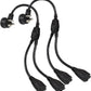 Power Extension Cord Y Splitter - 1FT Right Angled Type Flat Plug NEMA 5-15P 1 to 2 Way Outlet NEMA 5-15R SJT 16AWG 3 Prong Low Profile Black AC Power Cable Wire Extender for Home Office (2-Pack)