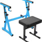 Liquid Stands Portable Heavy Duty Digital Piano Stand & Bench Set - Adjustable Keyboard Music Stand & Seat for 54-88 Key Electric Pianos (Light Blue)