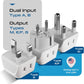 Ceptics African Travel Adapter Set 2 in 1 USA to Africa, S. Africa, Nigeria, Ghana, Uganda (Type M, E/F, Type G) - 3 Pack (Does Not Convert Voltage)
