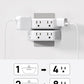 TROND Multi Plug Outlet Extender 2 Pack - Surge Protector Outlet with 4 Grounded Sockets, 3 Way Angled Plug Splitter, 900J, Multiple Wall Adapter for Home Office Travel Dorm Room, White