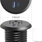2 inch Desktop Power Grommet with PD 20W USB C,Ultra Thin Flat Plug Power Strip,Recessed Outlet,Slim Outlet Extender for Office,Table Outlets for Home, Office,6 ft Cable(Black)