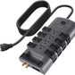 Belkin Surge Protector Power Strip w/ 8 Rotating & 4 Standard Outlets - 8ft Sturdy Extension Cord w/ Flat Pivot Plug for Home, Office, Travel, Desktop & Charging Brick - 4320 Joules of Protection