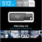 PNY PRO Elite V3 512GB USB 3.2 Gen 2 Flash Drive – Up to 1000MB/s Read, Up to 800MB/s Write, Extreme Performance for Professional Data Storage and Transfers, Premium Metal Design, Type-A Connector