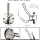 4 Pack Brushed Nickel Coat Hooks - Silver Robe & Towel Hooks for Bathrooms & Kitchen