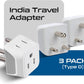Ceptics US to India Plug Adapter works in Nepal, Maldives, Pakistan, India Power Adapter, Dual USA Input, Grounded Travel Adapter for Indian plug, Perfect for Phones, Laptop Chargers, 3 Pack (CT-10)