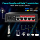 STEAMEMO 5-Port Managed Gigabit Switch with Web Management | VLAN, QoS, Plug & Play | Metal Smart Switch for Home/Office | Desktop/Wall-Mountable